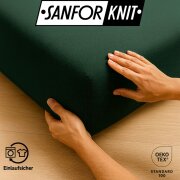 EXKLUSIV HEIMTEXTIL Jersey Spannbettlaken Premium 100 x 200 cm Dunkelgrün 100% Baumwolle Öko - Tex Zertifiziert Bed-Sheet Bettlaken Spannbetttuch Topper Leinentuch