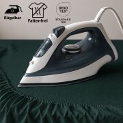EXKLUSIV HEIMTEXTIL Jersey Spannbettlaken Premium 100 x 200 cm Dunkelgrün 100% Baumwolle Öko - Tex Zertifiziert Bed-Sheet Bettlaken Spannbetttuch Topper Leinentuch