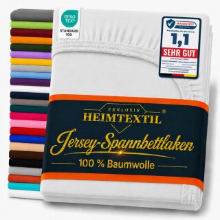 EXKLUSIV HEIMTEXTIL Jersey Spannbettlaken Premium 100 x 200 cm Silber 100% Baumwolle Öko - Tex Zertifiziert Bed-Sheet Bettlaken Spannbetttuch Topper Leinentuch