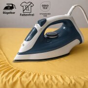 EXKLUSIV HEIMTEXTIL Jersey Spannbettlaken Premium 160 x 200 cm Gelb 100% Baumwolle Öko - Tex Zertifiziert Bed-Sheet Bettlaken Spannbetttuch Topper Leinentuch