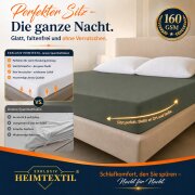 EXKLUSIV HEIMTEXTIL Jersey Spannbettlaken Deluxe 140 x 200 cm Dunkelgrün 160 GSM, 100% Baumwolle Öko - Tex Zertifiziert Bed-Sheet Bettlaken Spannbetttuch Topper Leinentuch