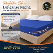 EXKLUSIV HEIMTEXTIL Jersey Spannbettlaken Deluxe 140 x 200 cm Royalblau 160 GSM, 100% Baumwolle Öko - Tex Zertifiziert Bed-Sheet Bettlaken Spannbetttuch Topper Leinentuch