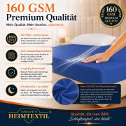 EXKLUSIV HEIMTEXTIL Jersey Spannbettlaken Deluxe 140 x 200 cm Royalblau 160 GSM, 100% Baumwolle Öko - Tex Zertifiziert Bed-Sheet Bettlaken Spannbetttuch Topper Leinentuch