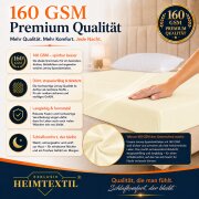 EXKLUSIV HEIMTEXTIL Jersey Spannbettlaken Deluxe 200 x 200 cm Naturweiss 160 GSM, 100% Baumwolle Öko - Tex Zertifiziert Bed-Sheet Bettlaken Spannbetttuch Topper Leinentuch