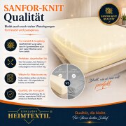 EXKLUSIV HEIMTEXTIL Jersey Spannbettlaken Deluxe 200 x 200 cm Naturweiss 160 GSM, 100% Baumwolle Öko - Tex Zertifiziert Bed-Sheet Bettlaken Spannbetttuch Topper Leinentuch