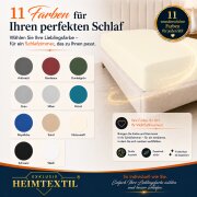 EXKLUSIV HEIMTEXTIL Jersey Spannbettlaken Deluxe 200 x 200 cm Naturweiss 160 GSM, 100% Baumwolle Öko - Tex Zertifiziert Bed-Sheet Bettlaken Spannbetttuch Topper Leinentuch