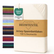 EXKLUSIV HEIMTEXTIL Jersey Spannbettlaken Premium 90 x 200 cm Naturweiss 100% Baumwolle Öko - Tex Zertifiziert Bed-Sheet Bettlaken Spannbetttuch Topper Leinentuch