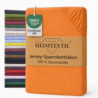 EXKLUSIV HEIMTEXTIL Jersey Spannbettlaken Premium 90 x 200 cm Terrakotta 100% Baumwolle Öko - Tex Zertifiziert Bed-Sheet Bettlaken Spannbetttuch Topper Leinentuch