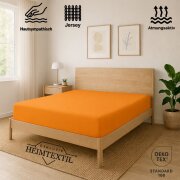 EXKLUSIV HEIMTEXTIL Jersey Spannbettlaken Premium 140 x 200 cm Terrakotta 100% Baumwolle Öko - Tex Zertifiziert Bed-Sheet Bettlaken Spannbetttuch Topper Leinentuch