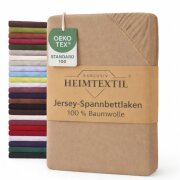 EXKLUSIV HEIMTEXTIL Jersey Spannbettlaken 60 x 120 cm Sand 100% Baumwolle Öko - Tex Zertifiziert Bed-Sheet Bettlaken Spannbetttuch