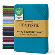 EXKLUSIV HEIMTEXTIL Jersey Spannbettlaken 60 x 120 cm Türkis 100% Baumwolle Öko - Tex Zertifiziert Bed-Sheet Bettlaken Spannbetttuch
