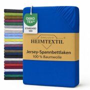EXKLUSIV HEIMTEXTIL Jersey Spannbettlaken 90 x 200 cm Royalblau 100% Baumwolle Öko - Tex Zertifiziert Bed-Sheet Bettlaken Spannbetttuch