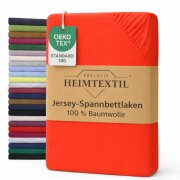 EXKLUSIV HEIMTEXTIL Jersey Spannbettlaken 90 x 200 cm Rot 100% Baumwolle Öko - Tex Zertifiziert Bed-Sheet Bettlaken Spannbetttuch