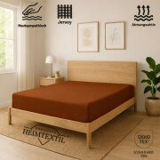 EXKLUSIV HEIMTEXTIL Jersey Spannbettlaken 90 x 200 cm Schokobraun 100% Baumwolle Öko - Tex Zertifiziert Bed-Sheet Bettlaken Spannbetttuch