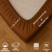 EXKLUSIV HEIMTEXTIL Jersey Spannbettlaken 90 x 200 cm Schokobraun 100% Baumwolle Öko - Tex Zertifiziert Bed-Sheet Bettlaken Spannbetttuch