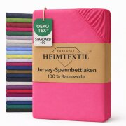 EXKLUSIV HEIMTEXTIL Jersey Spannbettlaken 90 x 200 cm Pink 100% Baumwolle Öko - Tex Zertifiziert Bed-Sheet Bettlaken Spannbetttuch