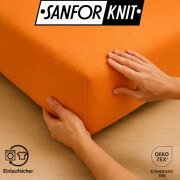 EXKLUSIV HEIMTEXTIL Jersey Spannbettlaken 90 x 200 cm Terrakotta 100% Baumwolle Öko - Tex Zertifiziert Bed-Sheet Bettlaken Spannbetttuch