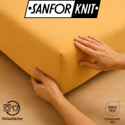 EXKLUSIV HEIMTEXTIL Jersey Spannbettlaken 140 x 200 cm Gelb 100% Baumwolle Öko - Tex Zertifiziert Bed-Sheet Bettlaken Spannbetttuch