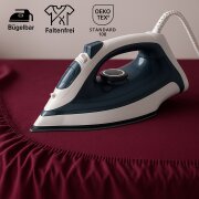 EXKLUSIV HEIMTEXTIL Jersey Spannbettlaken 140 x 200 cm Bordeaux 100% Baumwolle Öko - Tex Zertifiziert Bed-Sheet Bettlaken Spannbetttuch