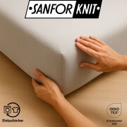 EXKLUSIV HEIMTEXTIL Jersey Spannbettlaken 140 x 200 cm Silber 100% Baumwolle Öko - Tex Zertifiziert Bed-Sheet Bettlaken Spannbetttuch