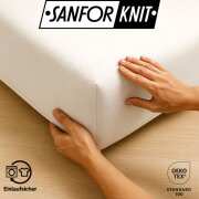 EXKLUSIV HEIMTEXTIL Jersey Spannbettlaken 140 x 200 cm Weiss 100% Baumwolle Öko - Tex Zertifiziert Bed-Sheet Bettlaken Spannbetttuch