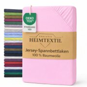 EXKLUSIV HEIMTEXTIL Jersey Spannbettlaken 180 x 200 cm Rosa 100% Baumwolle Öko - Tex Zertifiziert Bed-Sheet Bettlaken Spannbetttuch