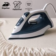 EXKLUSIV HEIMTEXTIL Jersey Spannbettlaken 180 x 200 cm Weiss 100% Baumwolle Öko - Tex Zertifiziert Bed-Sheet Bettlaken Spannbetttuch