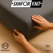 EXKLUSIV HEIMTEXTIL Jersey Spannbettlaken 180 x 200 cm Grau 100% Baumwolle Öko - Tex Zertifiziert Bed-Sheet Bettlaken Spannbetttuch