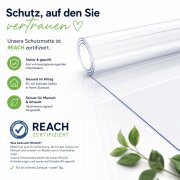 Transparente Tischschutzmatte 2 mm – Möbelschutz nach Maß, zuschneidbar, kratzfest, wasserabweisend, für Esstisch, Schreibtisch, Arbeitsplatte, Kommode & Regal