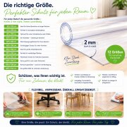 Transparente Tischschutzmatte 2 mm – Möbelschutz nach Maß, zuschneidbar, kratzfest, wasserabweisend, für Esstisch, Schreibtisch, Arbeitsplatte, Kommode & Regal