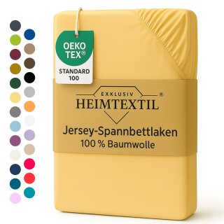 EXKLUSIV HEIMTEXTIL Jersey Spannbettlaken 60 x 120 cm Gelb 100% Baumwolle Öko - Tex Zertifiziert Bed-Sheet Bettlaken Spannbetttuch