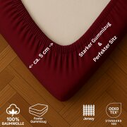 EXKLUSIV HEIMTEXTIL Jersey Spannbettlaken 60 x 120 cm Bordeaux 100% Baumwolle Öko - Tex Zertifiziert Bed-Sheet Bettlaken Spannbetttuch