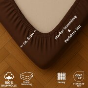 EXKLUSIV HEIMTEXTIL Jersey Spannbettlaken 60 x 120 cm Schokobraun 100% Baumwolle Öko - Tex Zertifiziert Bed-Sheet Bettlaken Spannbetttuch