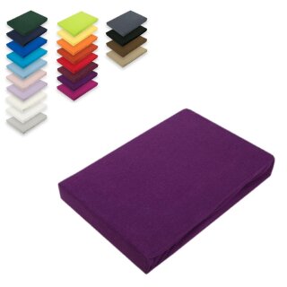 EXKLUSIV HEIMTEXTIL Jersey Spannbettlaken 60 x 120 - 70 x 140 cm Lila 100% Baumwolle Öko - Tex Zertifiziert Bed-Sheet Bettlaken Spannbetttuch