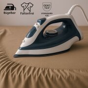 EXKLUSIV HEIMTEXTIL Jersey Spannbettlaken 60 x 120 cm Sand 100% Baumwolle Öko - Tex Zertifiziert Bed-Sheet Bettlaken Spannbetttuch