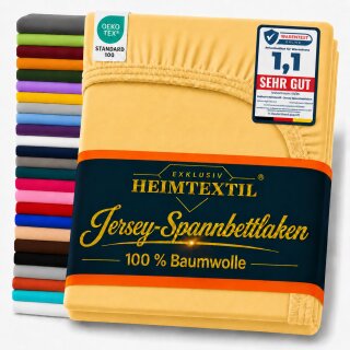 EXKLUSIV HEIMTEXTIL Jersey Spannbettlaken 90 - 100 x 200 cm Gelb