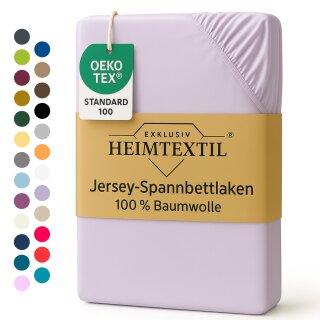 EXKLUSIV HEIMTEXTIL Jersey Spannbettlaken 90 x 200 cm Flieder 100% Baumwolle Öko - Tex Zertifiziert Bed-Sheet Bettlaken Spannbetttuch