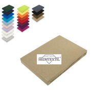 EXKLUSIV HEIMTEXTIL Marke Jersey Spannbettlaken 120 x 200 cm Sand 100% Baumwolle Öko - Tex Zertifiziert Bed-Sheet Bettlaken Spannbetttuch Topper Leinentuch