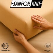 EXKLUSIV HEIMTEXTIL Marke Jersey Spannbettlaken 140 x 200 cm Gelb 100% Baumwolle Öko - Tex Zertifiziert Bed-Sheet Bettlaken Spannbetttuch Topper Leinentuch