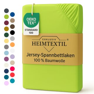 EXKLUSIV HEIMTEXTIL Marke Jersey Spannbettlaken 90 x 200 cm Apfelgrün 100% Baumwolle Öko - Tex Zertifiziert Bed-Sheet Bettlaken Spannbetttuch Topper Leinentuch