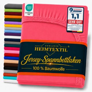 EXKLUSIV HEIMTEXTIL Jersey Spannbettlaken 120 x 200 cm Pink