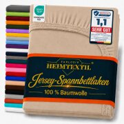 EXKLUSIV HEIMTEXTIL Jersey Spannbettlaken 120 x 200 cm Sand