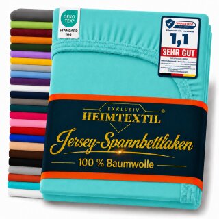 EXKLUSIV HEIMTEXTIL Jersey Spannbettlaken 120 x 200 cm Türkis