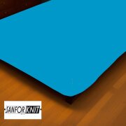 EXKLUSIV HEIMTEXTIL Jersey Spannbettlaken 120 x 200 cm Türkis 100% Baumwolle Öko - Tex Zertifiziert Bed-Sheet Bettlaken Spannbetttuch