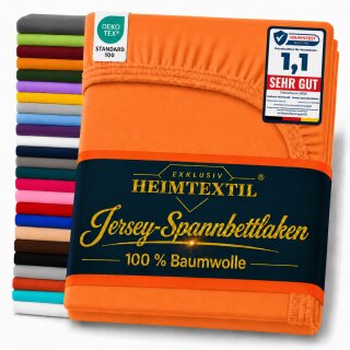 EXKLUSIV HEIMTEXTIL Jersey Spannbettlaken 120 x 200 cm Terrakotta