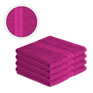 4 x Badetuch 500 g/m² 100 x 150 cm Pink