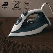 EXKLUSIV HEIMTEXTIL Jersey Spannbettlaken 180 x 200 cm Schokobraun 100% Baumwolle Öko - Tex Zertifiziert Bed-Sheet Bettlaken Spannbetttuch