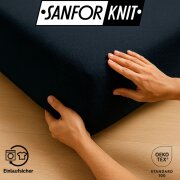 EXKLUSIV HEIMTEXTIL Jersey Spannbettlaken 180 x 200 cm Anthrazit 100% Baumwolle Öko - Tex Zertifiziert Bed-Sheet Bettlaken Spannbetttuch