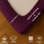 EXKLUSIV HEIMTEXTIL Jersey Spannbettlaken 180 x 200 cm Lila 100% Baumwolle Öko - Tex Zertifiziert Bed-Sheet Bettlaken Spannbetttuch