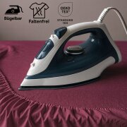 EXKLUSIV HEIMTEXTIL Jersey Spannbettlaken 180 x 200 cm Lila 100% Baumwolle Öko - Tex Zertifiziert Bed-Sheet Bettlaken Spannbetttuch